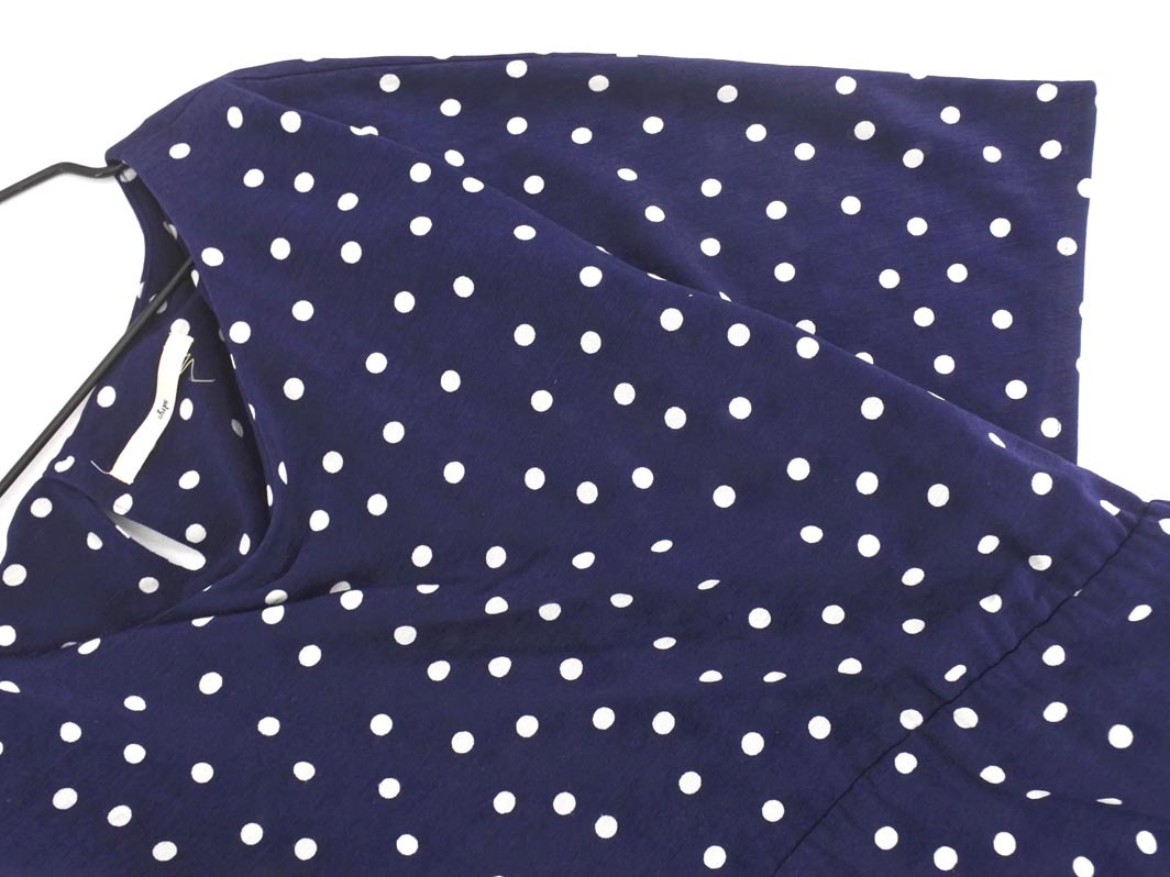 SHIPS シップス ドット チュニック ワンピース 紺 ■◆ ☆ fha5 レディース