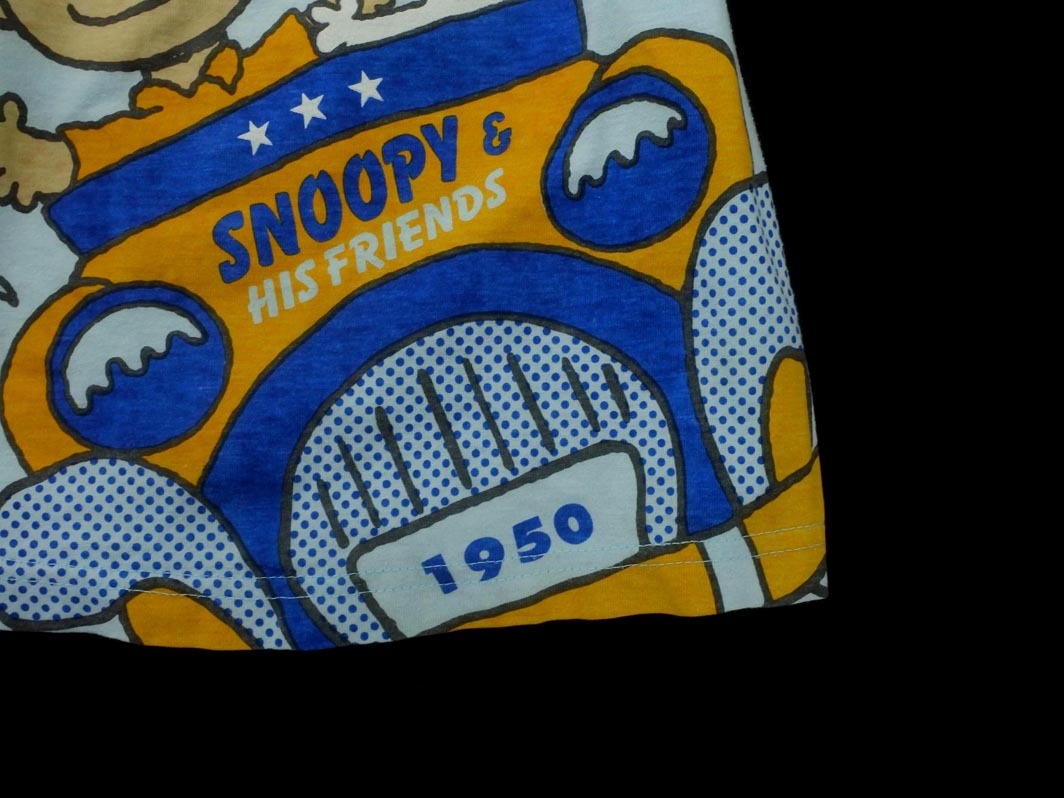 ネコポスOK familiar ファミリア スヌーピー プリント Tシャツ 80cm 水色 ■◆ ☆ fha6_画像2