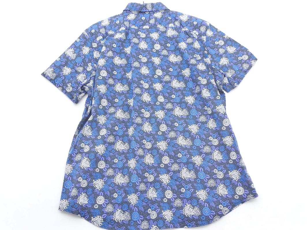 ネコポスOK BANANA REPUBLIC バナナリパブリック 花柄 半袖 シャツ sizeXL/青 ■◆ ☆ fha6 メンズ