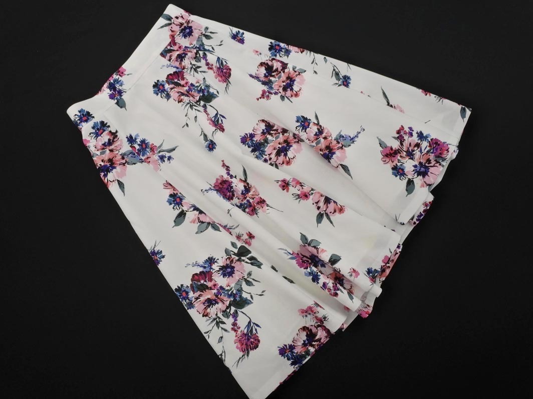 Apuweiser-riche アプワイザーリッシェ 花柄 Aライン 台形 スカート size2/白 ■◇ ☆ fha6 レディース_画像1