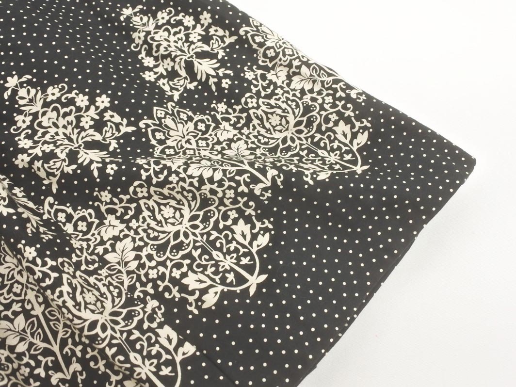 KUMIKYOKU 組曲 総柄 タック スカート size1/黒ｘアイボリー ■◇ ☆ fha6 レディース