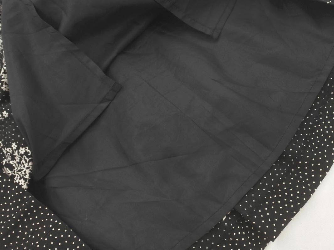 KUMIKYOKU 組曲 総柄 タック スカート size1/黒ｘアイボリー ■◇ ☆ fha6 レディース