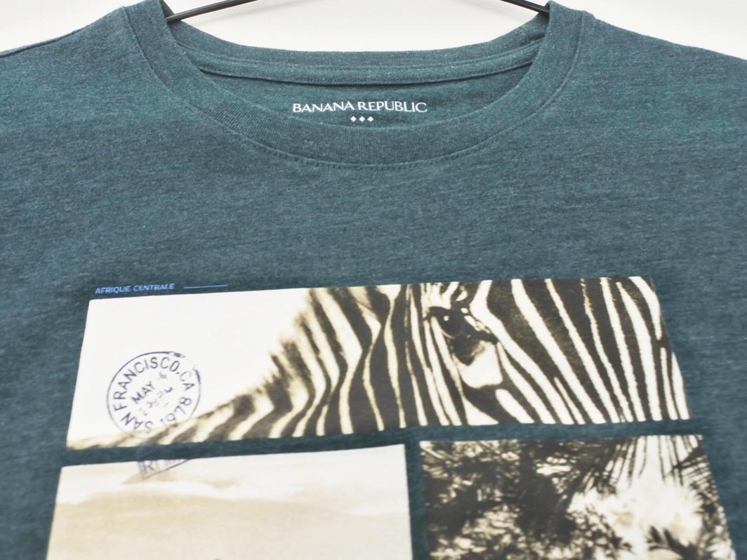 ネコポスOK BANANA REPUBLIC バナナリパブリック フォトプリント Tシャツ sizeS/緑 ■◆ ☆ fha7 メンズ_画像2