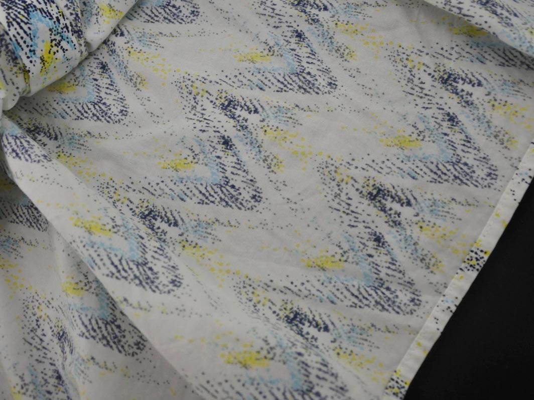 TARA JARMON タラジャーモン 総柄 シャツ ワンピース size36/白 ■◆ ☆ fha8 レディース_画像2