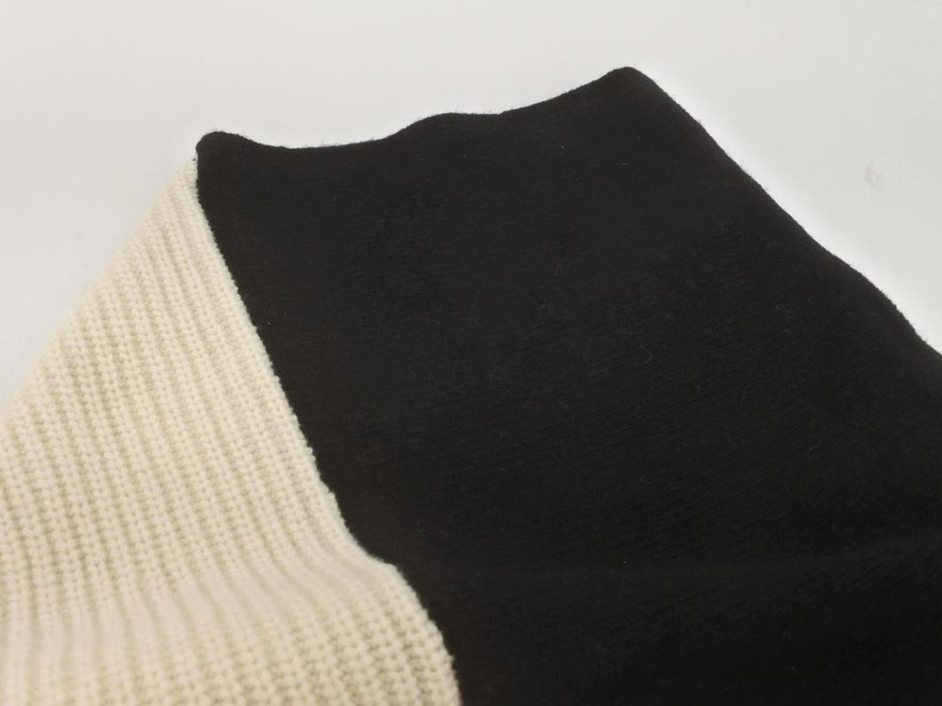 Antigravite アンティグラヴィテ アシンメトリー チュニック ニット セーター アイボリーｘ黒 ◇■ ☆ fha8 レディース