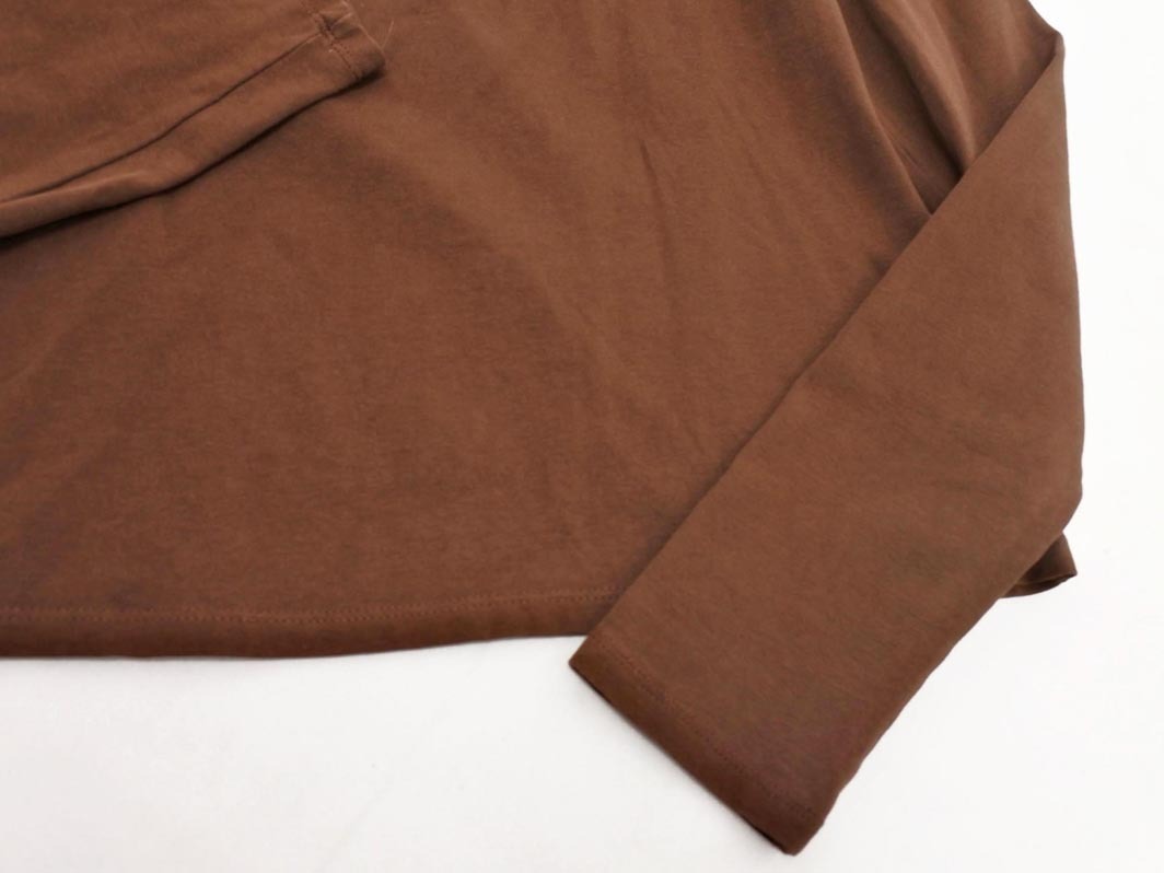 ZARA ザラ Uネック 長袖 カットソー sizeS/茶 ■◇ ☆ fha8 レディース_画像2