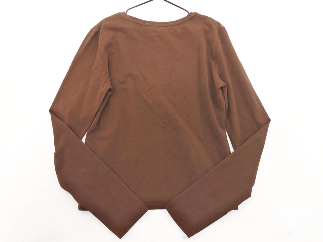 ZARA ザラ Uネック 長袖 カットソー sizeS/茶 ■◇ ☆ fha8 レディース_画像4