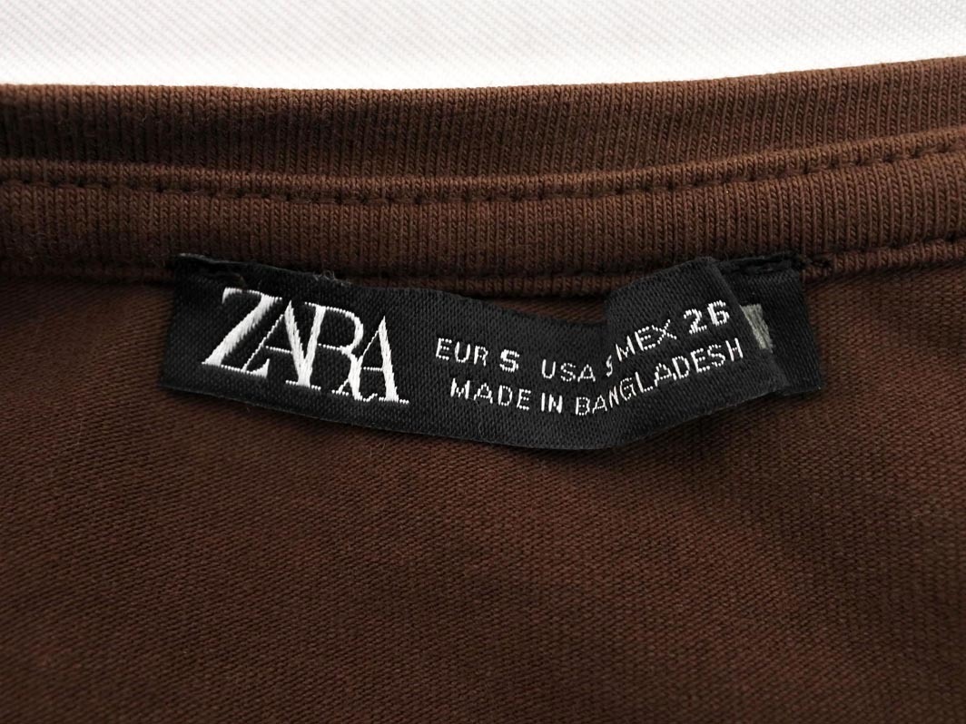 ZARA ザラ Uネック 長袖 カットソー sizeS/茶 ■◇ ☆ fha8 レディース_画像5