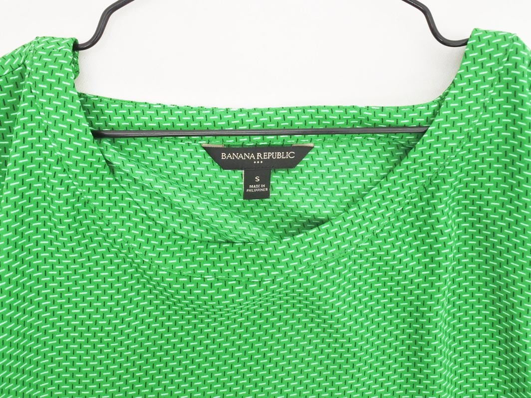 BANANA REPUBLIC バナナリパブリック 総柄 ブラウス シャツ sizeS/緑 ■◆ ☆ fha7 レディース_画像4