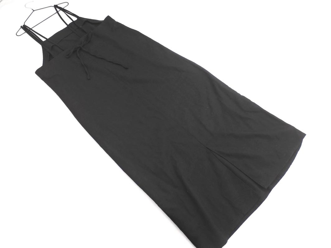 earth music&ecology アースミュージック&エコロジー ロング スリット キャミソール ワンピース sizeF/黒 ■◆ ☆ fha7 レディース_画像5