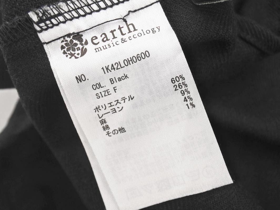 earth music&ecology アースミュージック&エコロジー ロング スリット キャミソール ワンピース sizeF/黒 ■◆ ☆ fha7 レディース_画像7