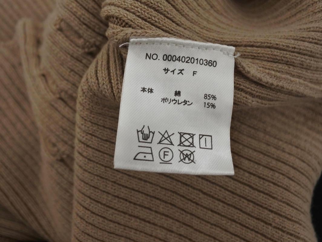 LIP SERVICE リップサービス リブ ノースリーブ ニット セーター sizeF/モカ ■◆ ☆ fha8 レディース_画像6