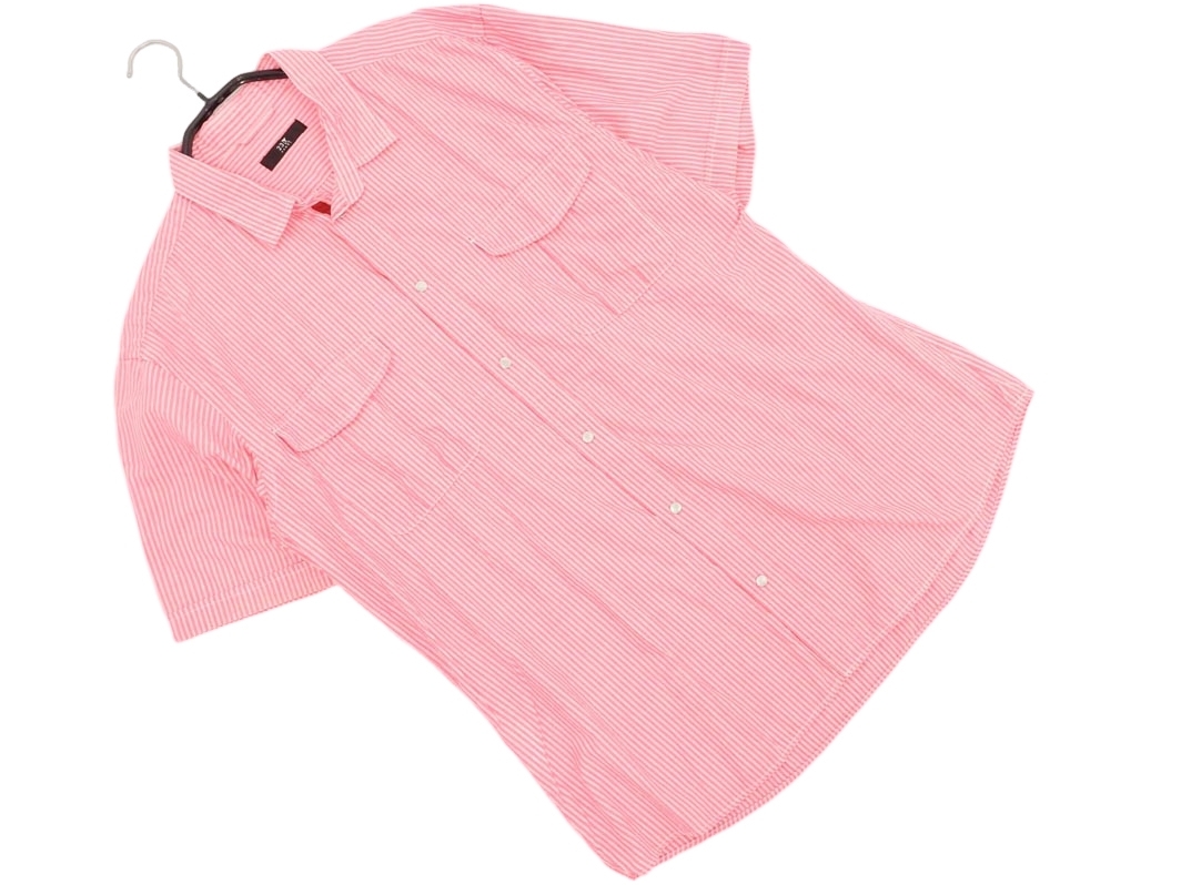  кошка pohs OK 23 район HOMME Homme полоса рубашка size48/ розовый #* * fhb1 мужской 