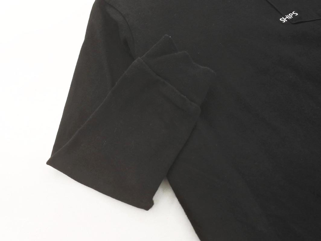 ネコポスOK SHIPS KIDS シップス キッズ ロゴ 刺繍 カットソー size100cm/黒 ■◇ ☆ fhb2