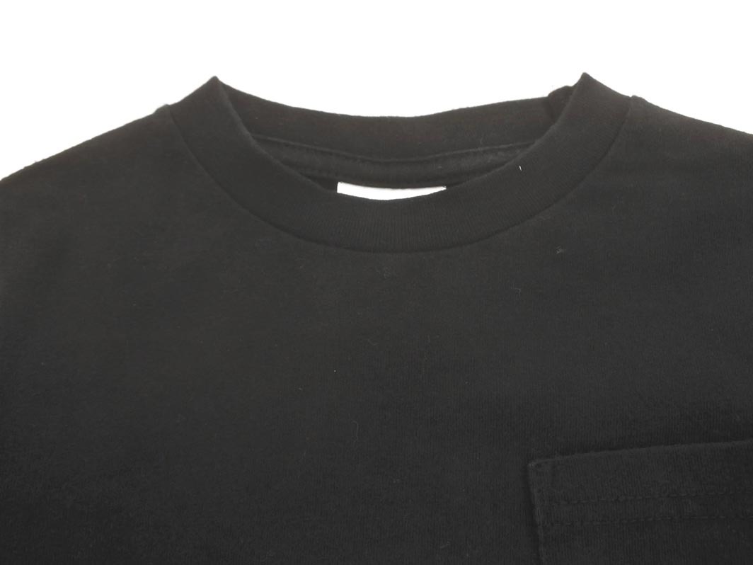 ネコポスOK SHIPS KIDS シップス キッズ ロゴ 刺繍 カットソー size100cm/黒 ■◇ ☆ fhb2