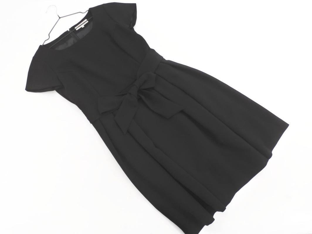 M-PREMIER エムプルミエ ウエスト リボン ワンピース size38/黒 ■◆ ☆ fhb3 レディース_画像1