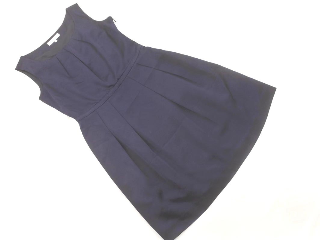 ネコポスOK KUMIKYOKU 組曲 ノースリーブ ワンピース size2/紺 ■◆ ☆ fhb3 レディース_画像1