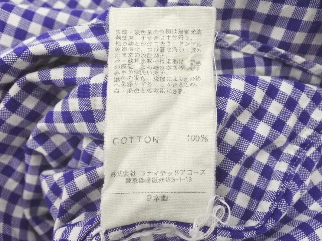 ネコポスOK ビューティ&ユース ユナイテッドアローズ ギンガムチェック ボタンダウン シャツ sizeM/白ｘ紺 ■◆ ☆ fhb3 メンズ_画像6