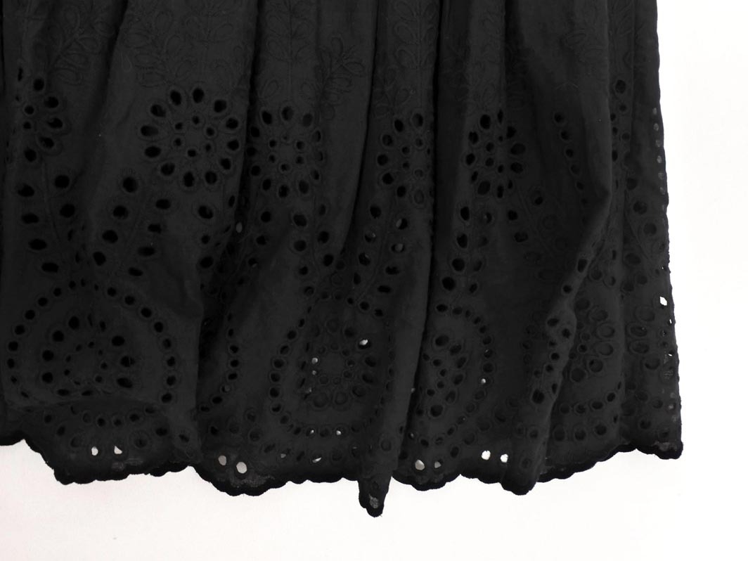 titivate ティティベイト カットワーク タック ロング スカート sizeS/黒 ■◇ ☆ fhb3 レディース_画像2