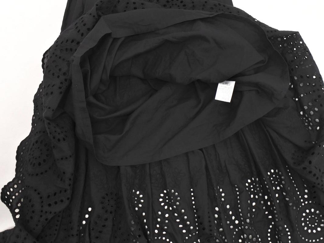 titivate ティティベイト カットワーク タック ロング スカート sizeS/黒 ■◇ ☆ fhb3 レディース_画像5