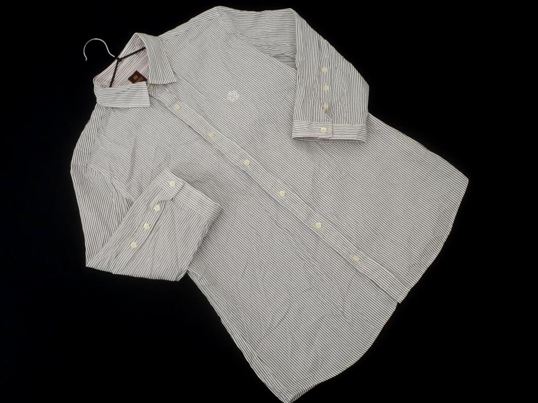 TAKEO KIKUCHI タケオキクチ ストライプ シャツ size2/白ｘ黒 ■◇ ☆ fhb8 メンズ_画像1