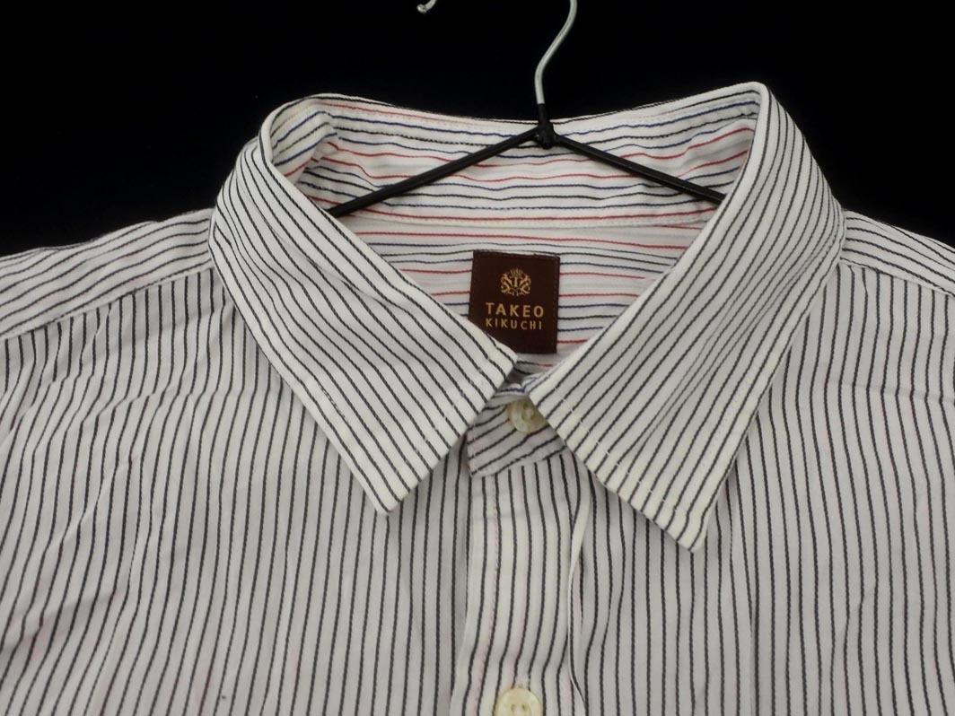 TAKEO KIKUCHI タケオキクチ ストライプ シャツ size2/白ｘ黒 ■◇ ☆ fhb8 メンズ_画像2
