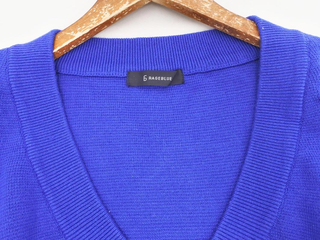 RAGEBLUE レイジブルー Vネック ニット セーター sizeF/紺 ◇■ ☆ fhb8 レディース_画像4