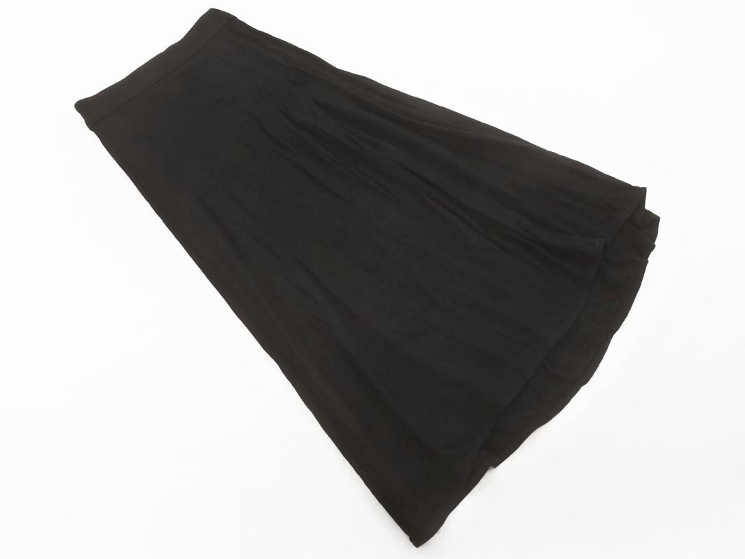 SHIPS シップス リネン混 フレア スカート 黒 ■◇ ☆ fhb8 レディース_画像1