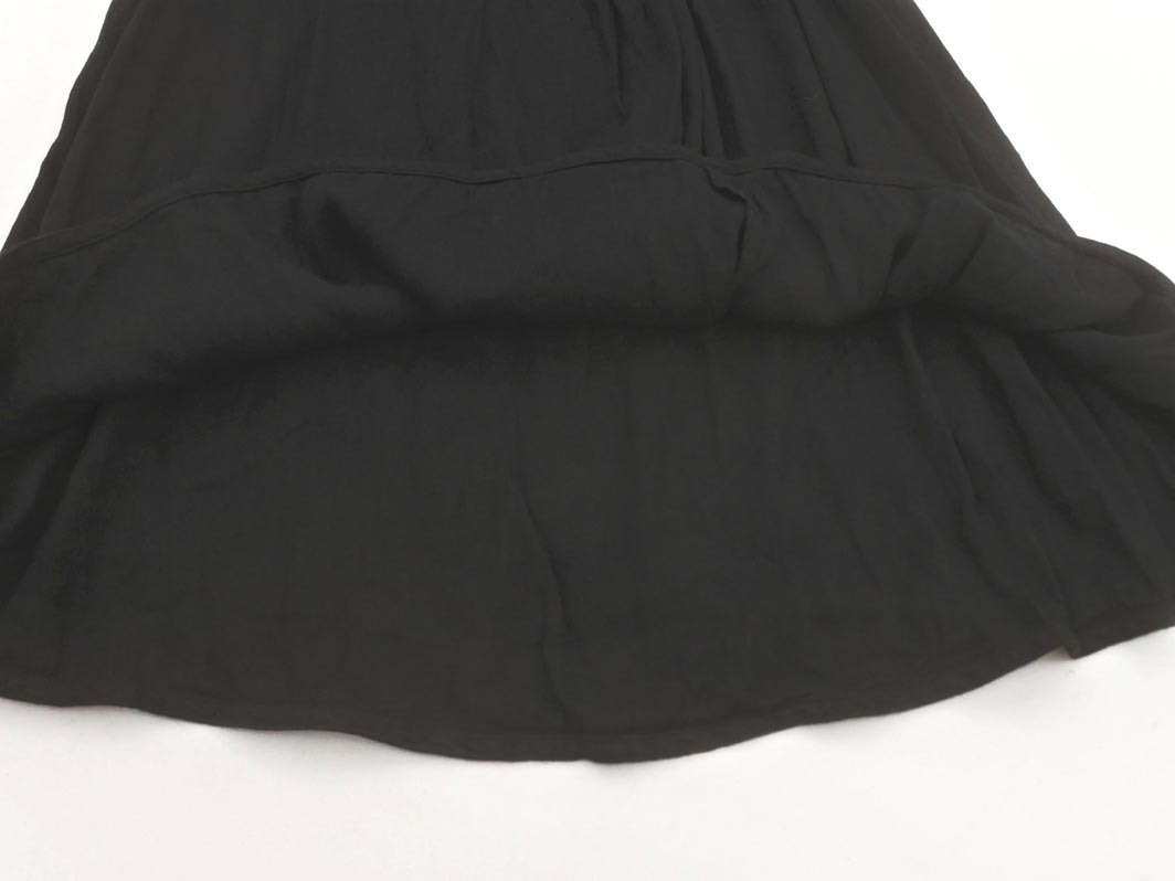 SHIPS シップス リネン混 フレア スカート 黒 ■◇ ☆ fhb8 レディース_画像2