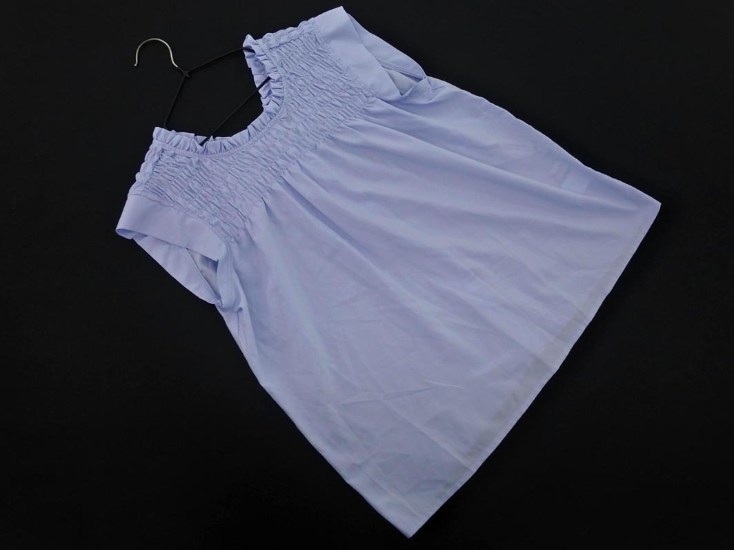 ネコポスOK MISCH MASCH ミッシュマッシュ ギャザー ブラウス シャツ sizeM/青 ■◆ ☆ fhb8 レディース_画像1