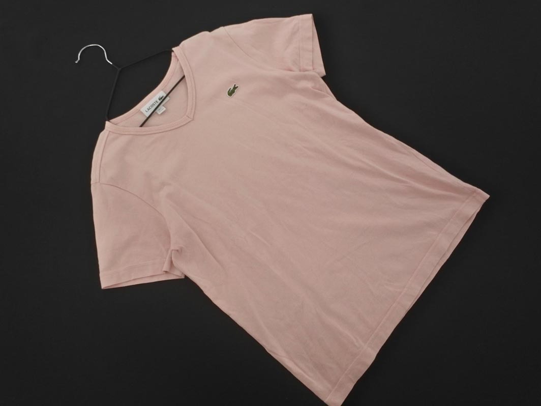 ネコポスOK LACOSTE ラコステ ワンポイント プルオーバー Tシャツ sizeXXS/ピンク ■◆ ☆ fhb9 レディース
