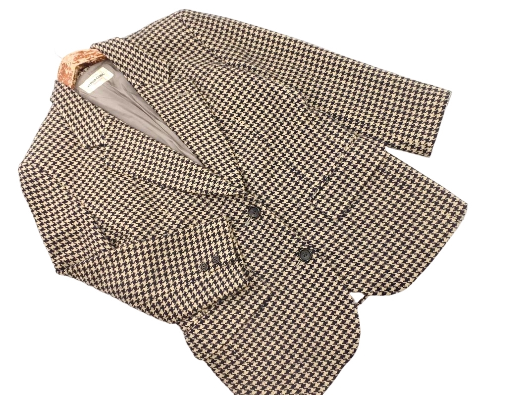 ALPHACUBIC アルファキュービック カシミヤ混 千鳥柄 テーラード ジャケット size36/黒xベージュ ◇■ ☆ fhc0 レディース_画像1