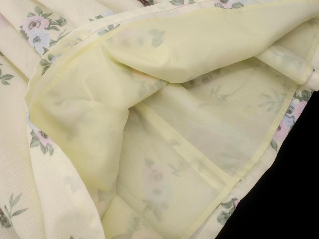 earth music&ecology アースミュージック&エコロジー 花柄 フレア スカート sizeF/ライトイエロー ■■ ☆ fhc0 レディース_画像4