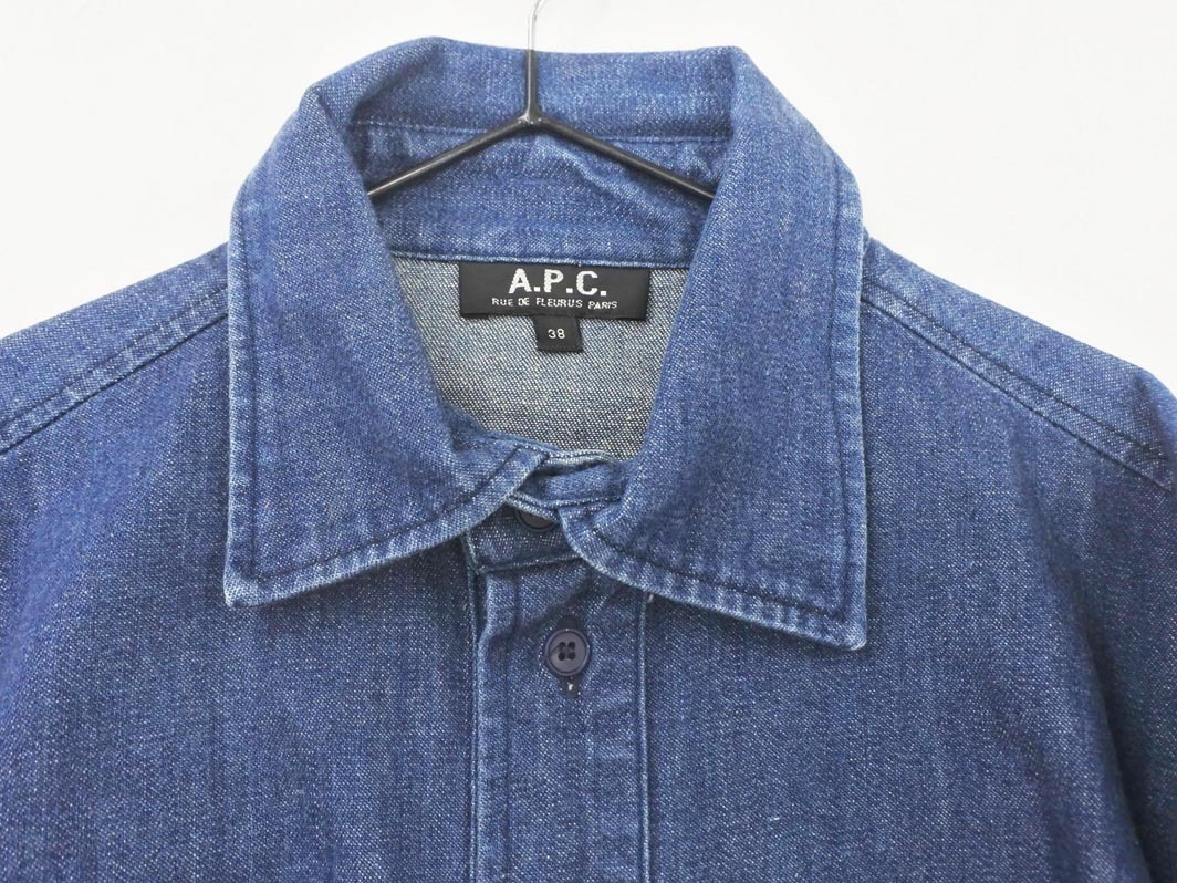A.P.C. アーペーセー デニム シャツ ワンピース size38/濃紺 ■◇ ☆ fhc0 レディース