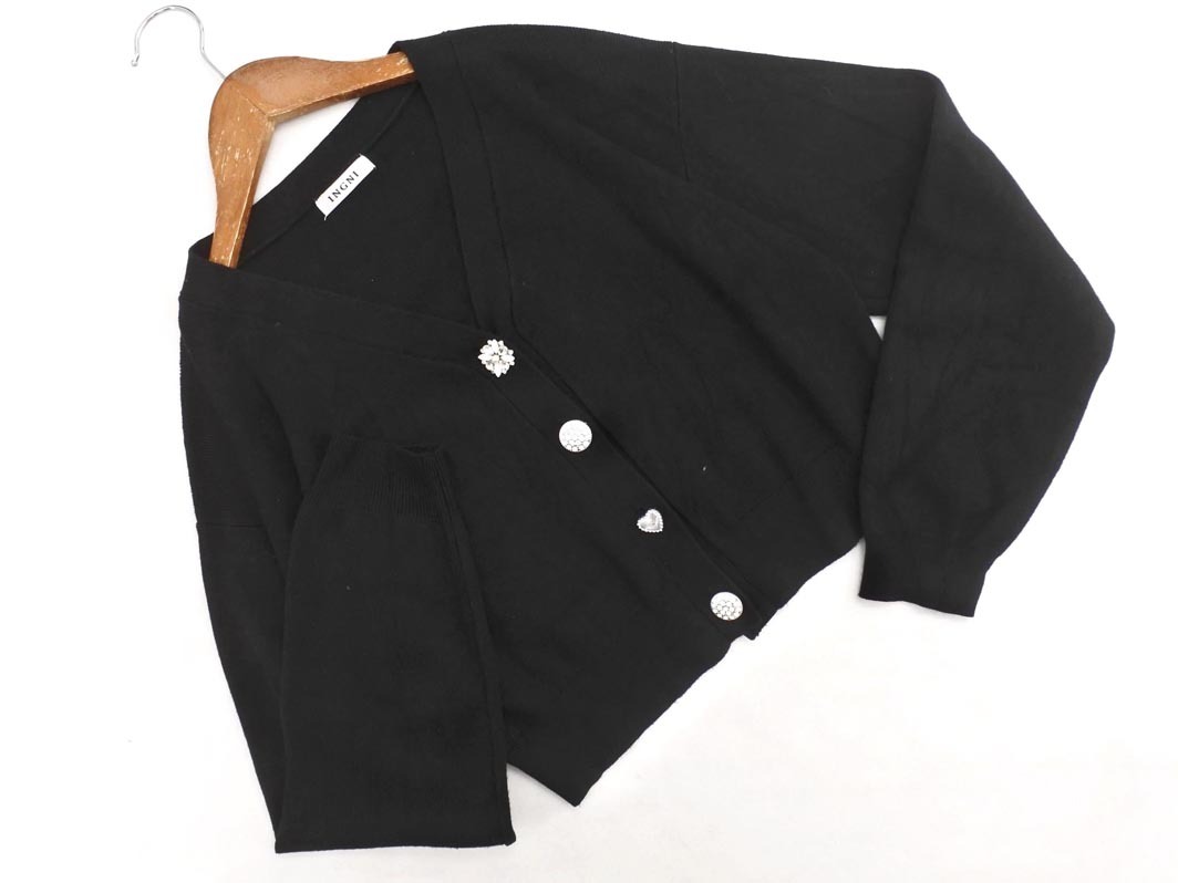 INGNI イング ビシューボタン ニット カーディガン sizeM/黒 ◇■ ☆ fhc2 レディース