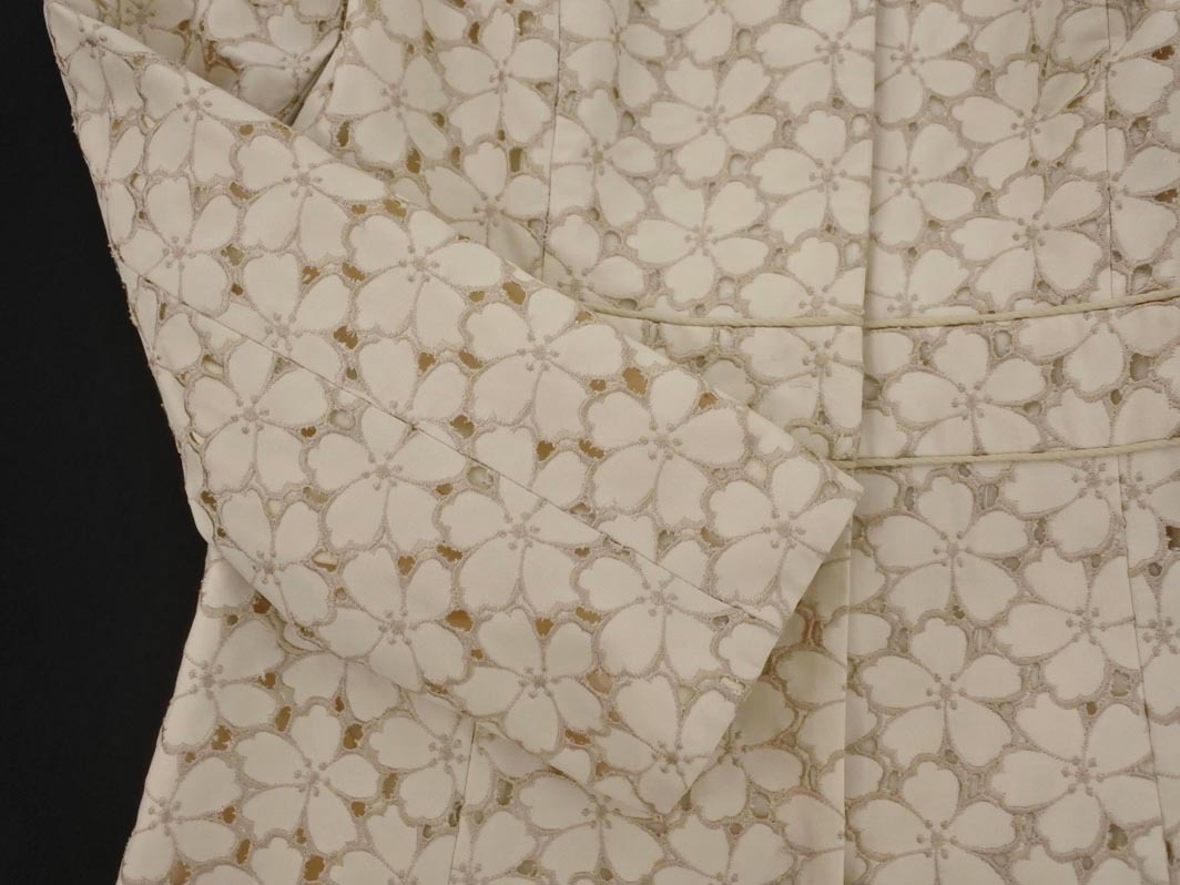 TOCCA トッカ カットワーク ノーカラー コート size2/オフホワイト ■◇◎ ☆ fhc2 レディース_画像3