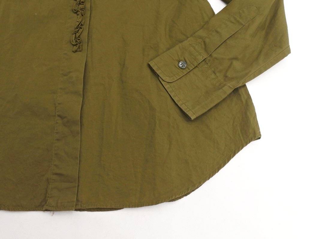 ネコポスOK LAPIS BEAMS ラピスビームス フリル ブラウス シャツ カーキ ◇■ ☆ fhc1 レディース_画像2