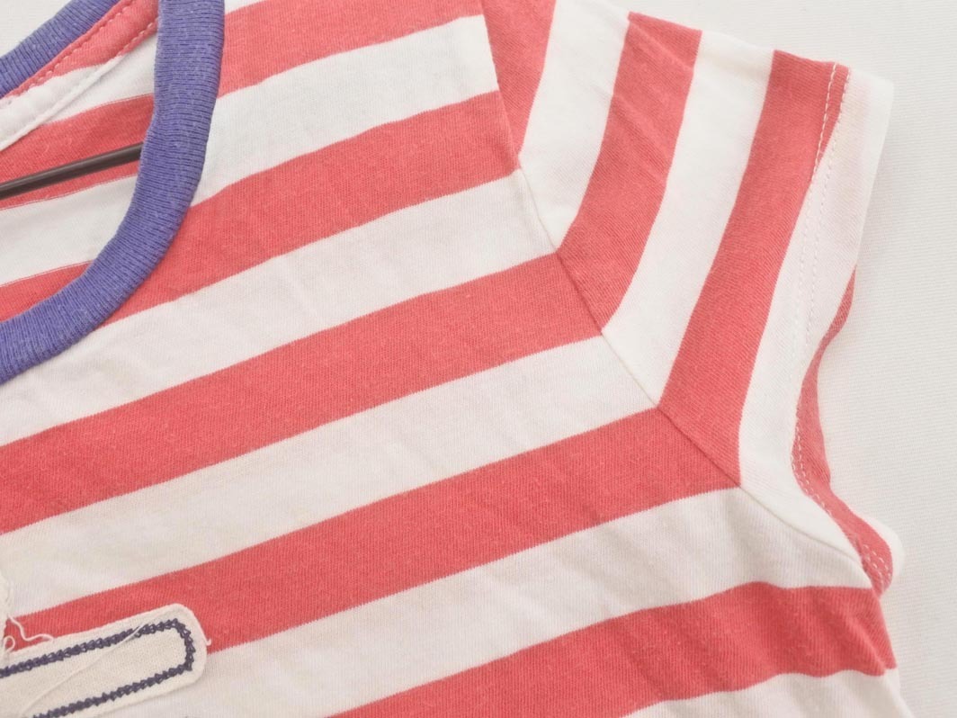 POLO RALPH LAUREN ポロ ラルフローレン パッチワーク ボーダー Tシャツ size7(120〜130cm)/赤ｘ白 ■◆ ☆ fhc2_画像3