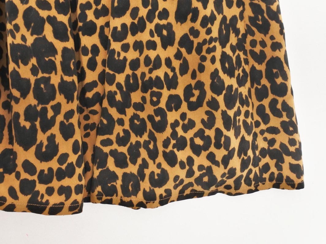 SHIPS シップス レオパード柄 ロング フレア スカート sizeM/黒x茶 ◇■ ☆ fhc2 レディース_画像2
