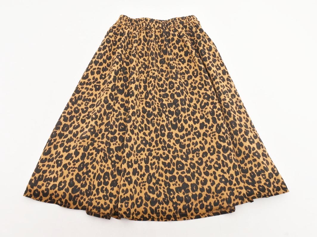 SHIPS シップス レオパード柄 ロング フレア スカート sizeM/黒x茶 ◇■ ☆ fhc2 レディース_画像6