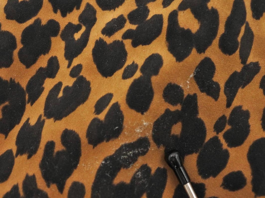 SHIPS シップス レオパード柄 ロング フレア スカート sizeM/黒x茶 ◇■ ☆ fhc2 レディース_画像7