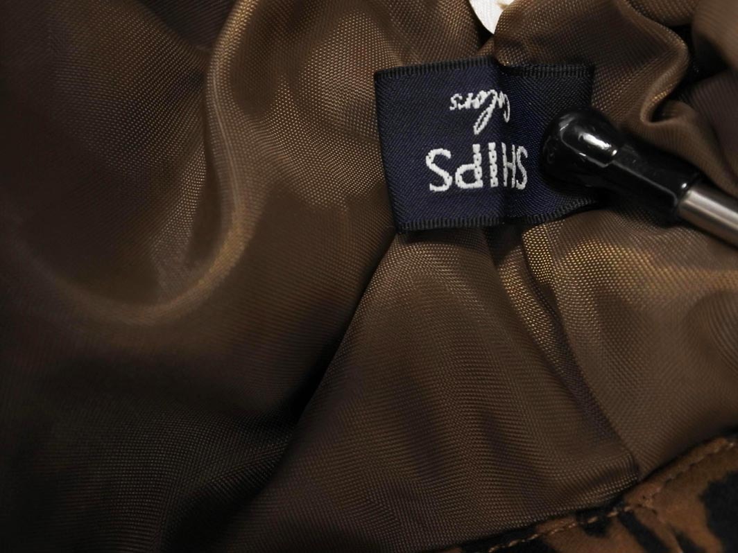 SHIPS シップス レオパード柄 ロング フレア スカート sizeM/黒x茶 ◇■ ☆ fhc2 レディース_画像8