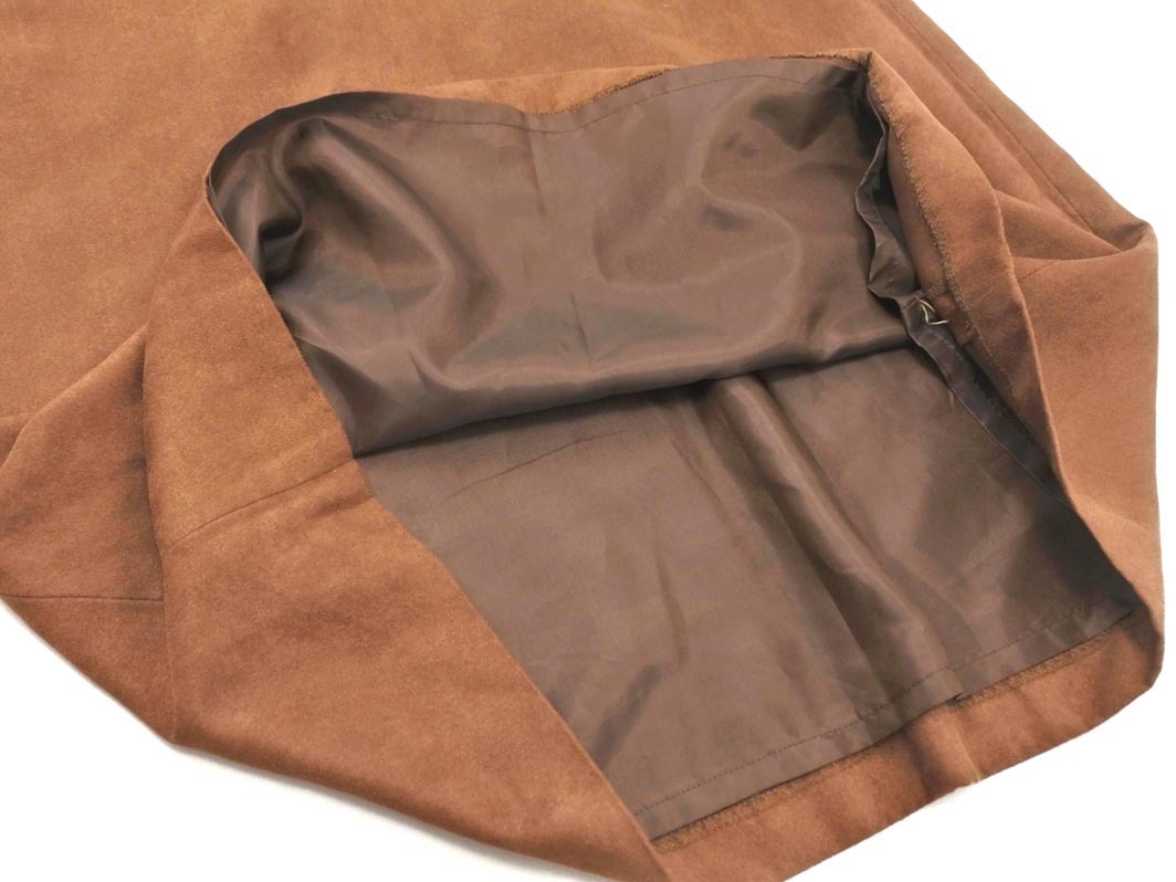 ネコポスOK KUMIKYOKU 組曲 スウェード調(diào) スカート size2/ブラウン ◇■ ☆ fhc5 レディース