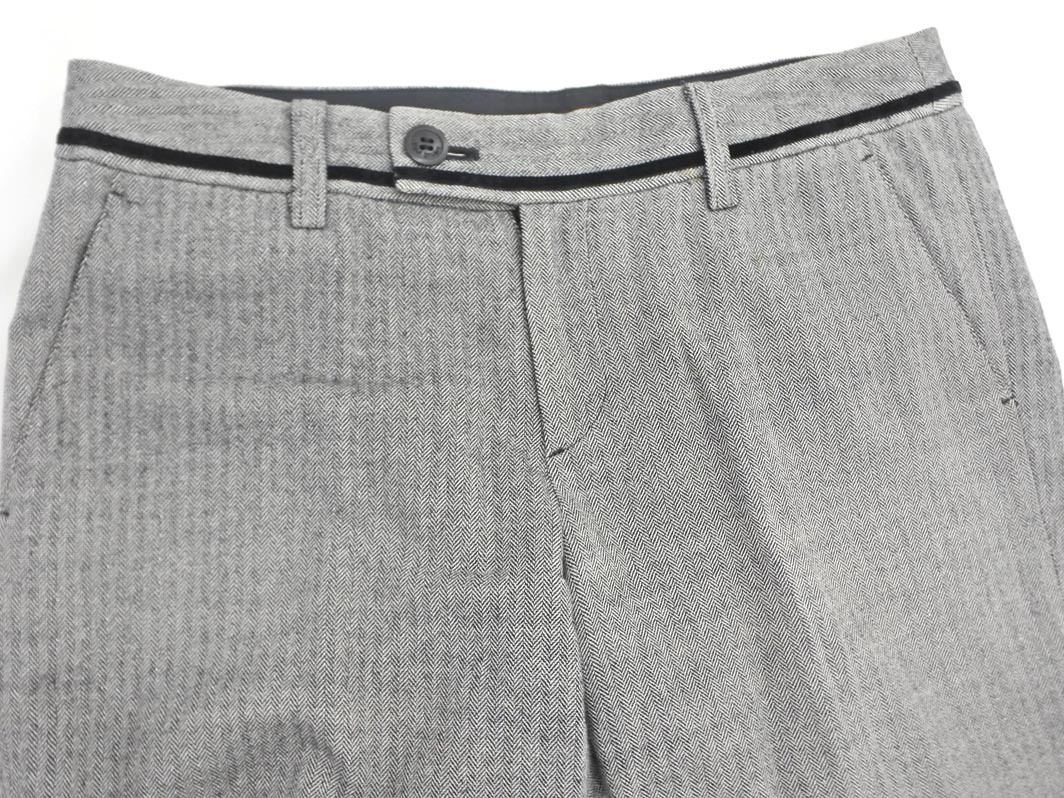PAUL STUART paul (pole) Stuart шерсть . "в елочку" слаксы брюки size6/ серый *# * fhc5 женский