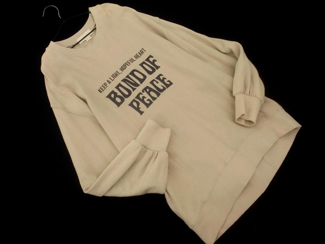 B:MING ｂｙ BEAMS プリント トレーナー スウェット sizeONE/ベージュ ◇■ ☆ fhc6 レディース