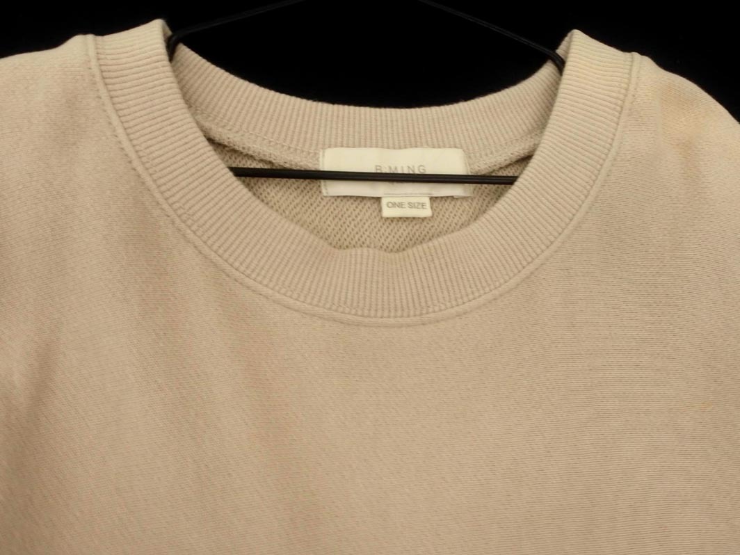 B:MING ｂｙ BEAMS プリント トレーナー スウェット sizeONE/ベージュ ◇■ ☆ fhc6 レディース