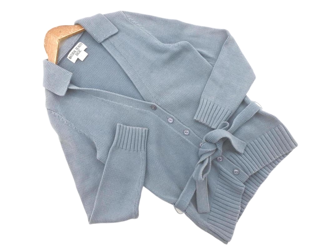 NATURAL BEAUTY BASIC ナチュラルビューティーベーシック ニット カーディガン sizeM/ブルーグレー ◇■ ☆ fhc6 レディース_画像1