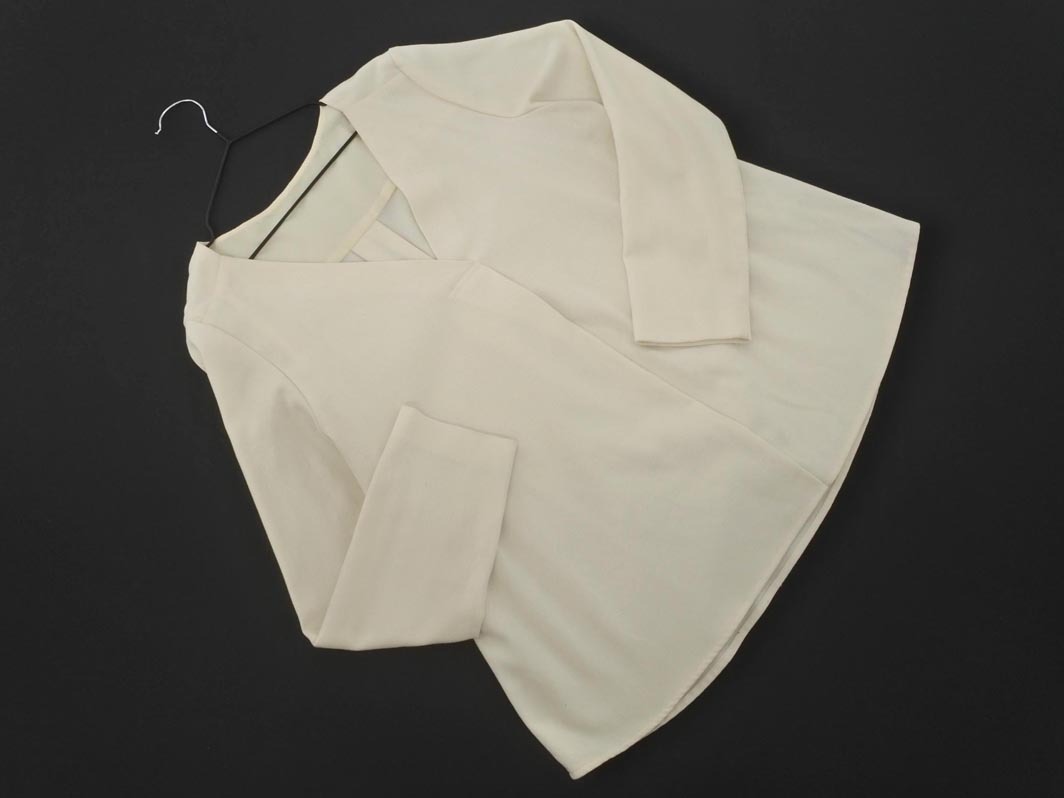 ネコポスOK NATURAL BEAUTY BASIC ナチュラルビューティーベーシック Vネック ブラウス シャツ sizeM/アイボリー ◇■ ☆ fhc7 レディース_画像1