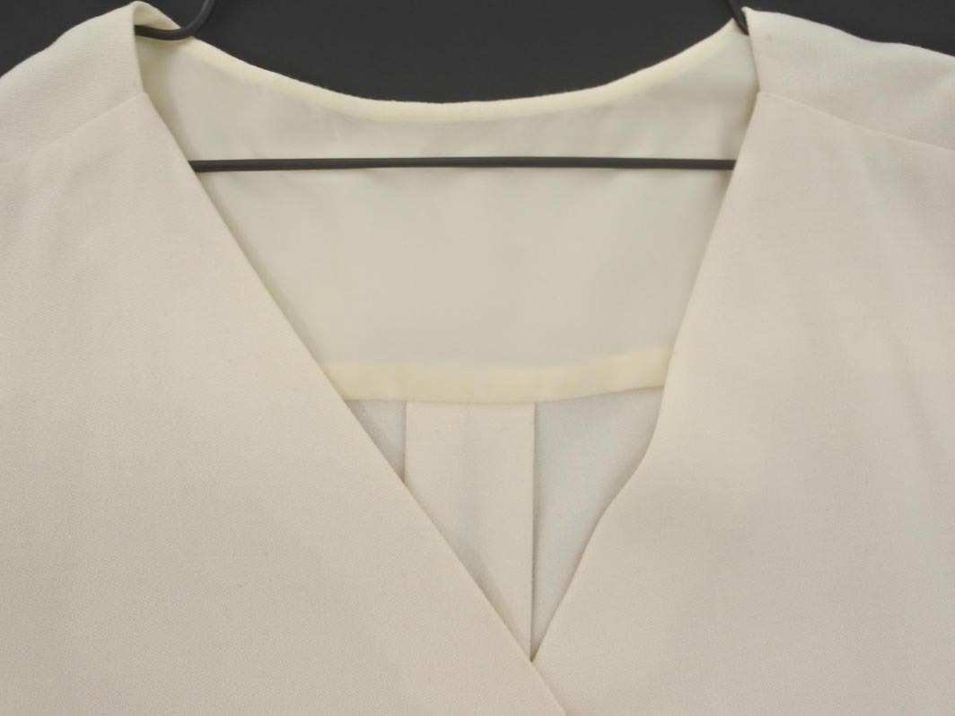 ネコポスOK NATURAL BEAUTY BASIC ナチュラルビューティーベーシック Vネック ブラウス シャツ sizeM/アイボリー ◇■ ☆ fhc7 レディース_画像3