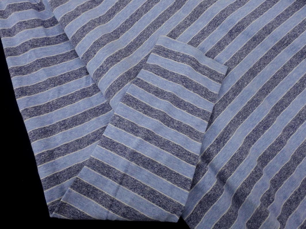 ネコポスOK LACOSTE ラコステ ボーダー ロゴ 刺繍 タートルネック カットソー size40/水色 ◇■ ☆ fhc7 レディース_画像2